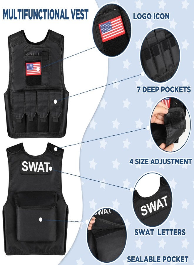 Luucio SWAT Police Officer Costume for Kids, Police Costume for kids, with SWAT Costume, SWAT Vest, Halloween Costume for Boys, Role Play Kit for Boys Girls - Image 2